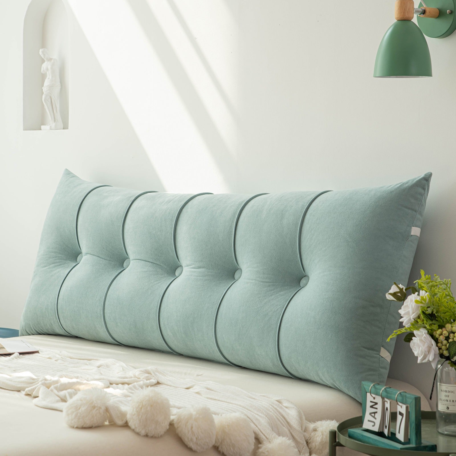 Luxurious Back Support Headboard Pillow For Ultimate Comfort On Bed Or Sofa