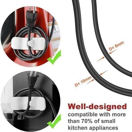 TidyGrip Kitchen Cable Holder With Strong Hold For Blenders And Toasters