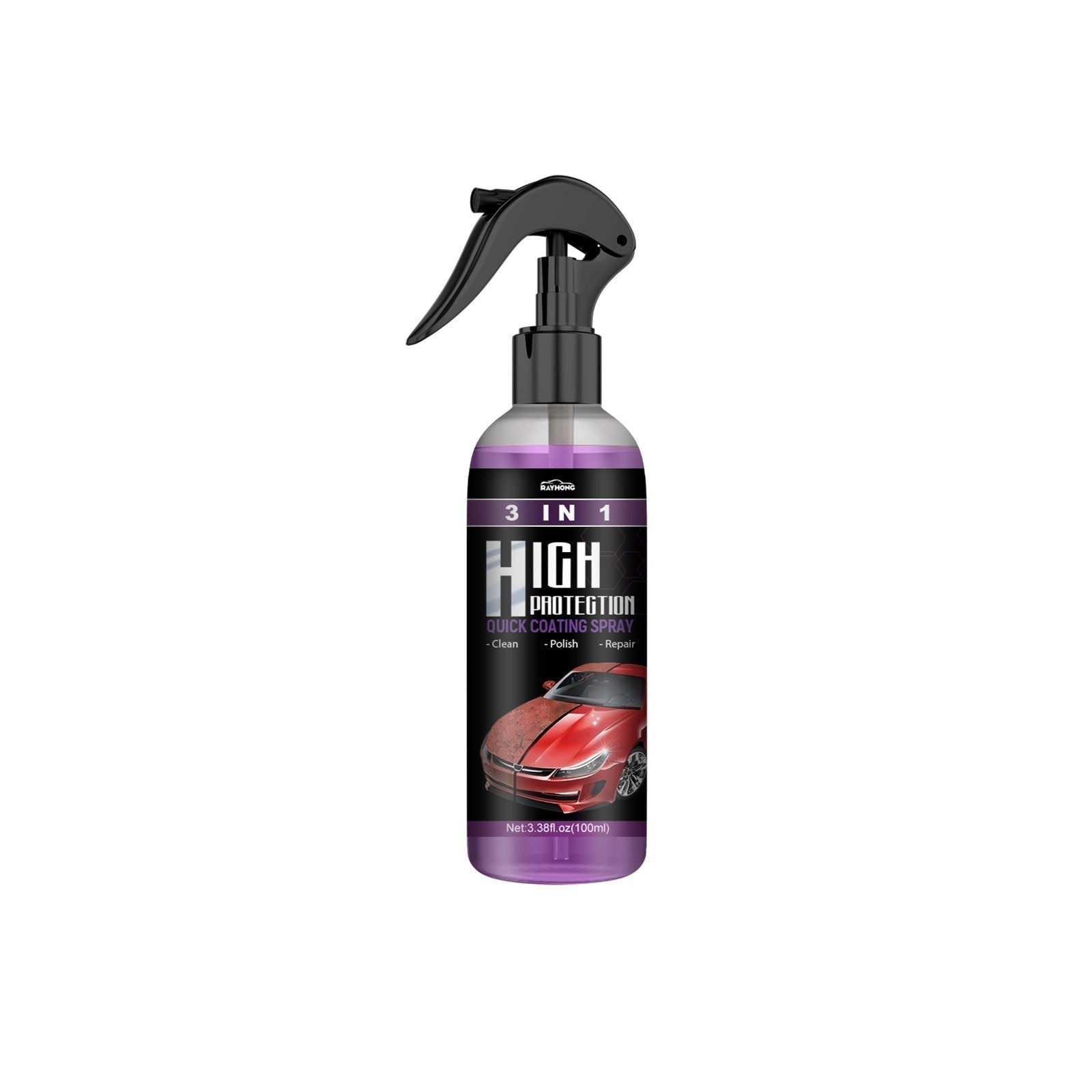 3-i-1 Bilbeskyttende Coating Spray – Højglans & Vandtæt – Til Lak og Udvendigt