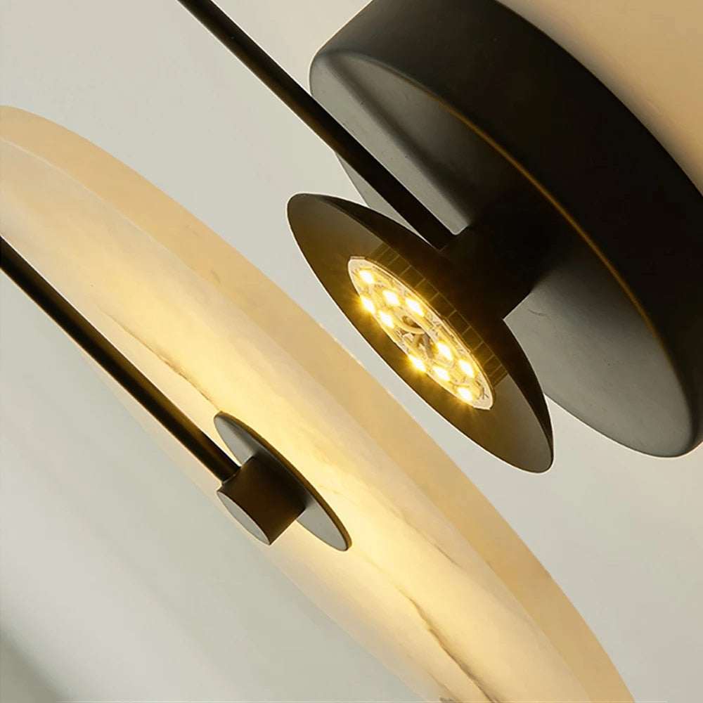 Luminia Mramorové Kruhové Nástěnné Světlo Jemný Světelný LED Efekt