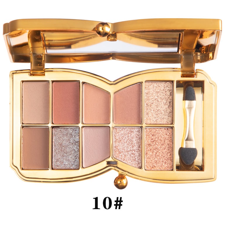 Palette de fards à paupières pailletés 10 couleurs – Poudre maquillage à effet brillant haute brillance pour un maquillage des yeux glamour – Pigmentation intense