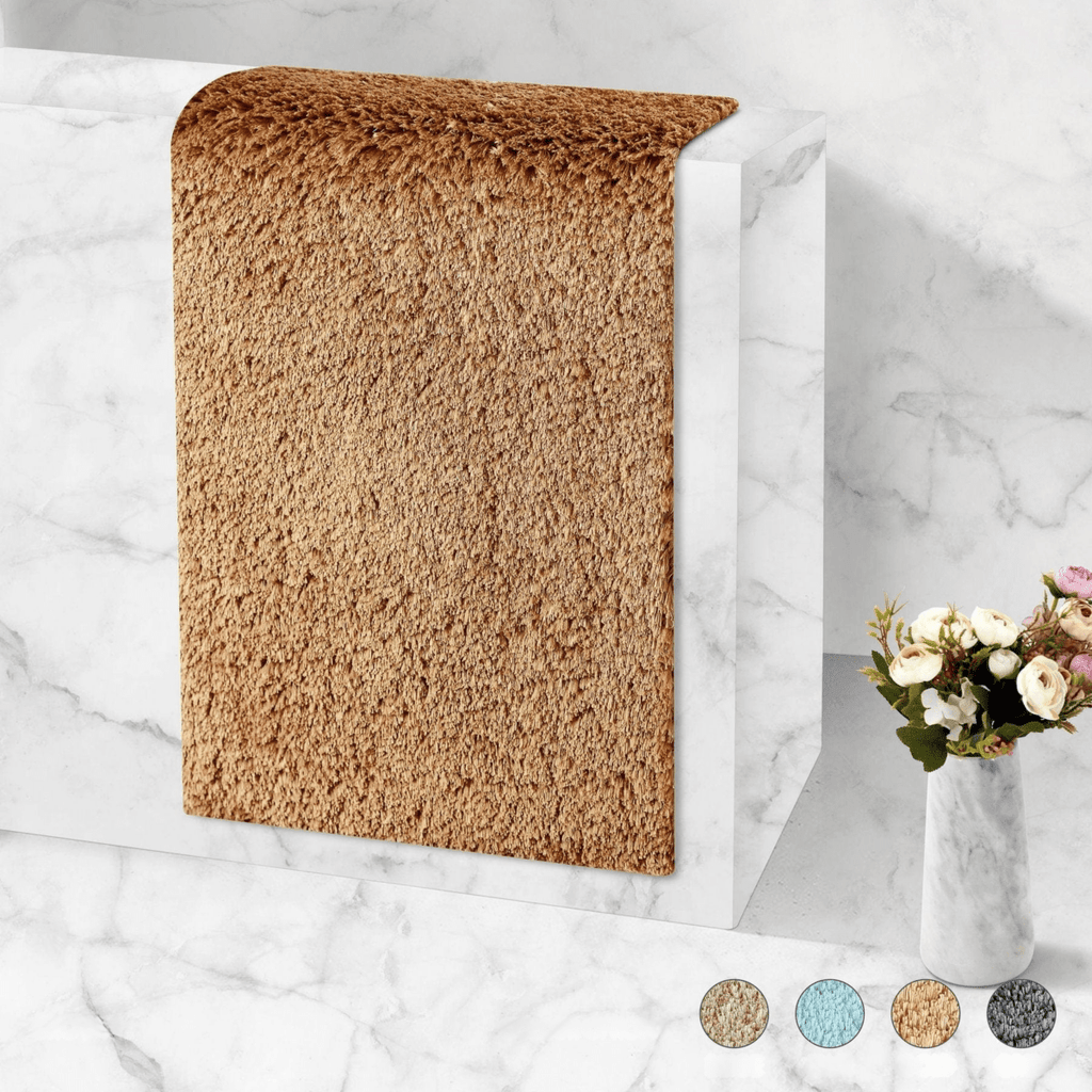 Veloura Absorbent Plush Bath Mat With Non Slip For Soft Comfort