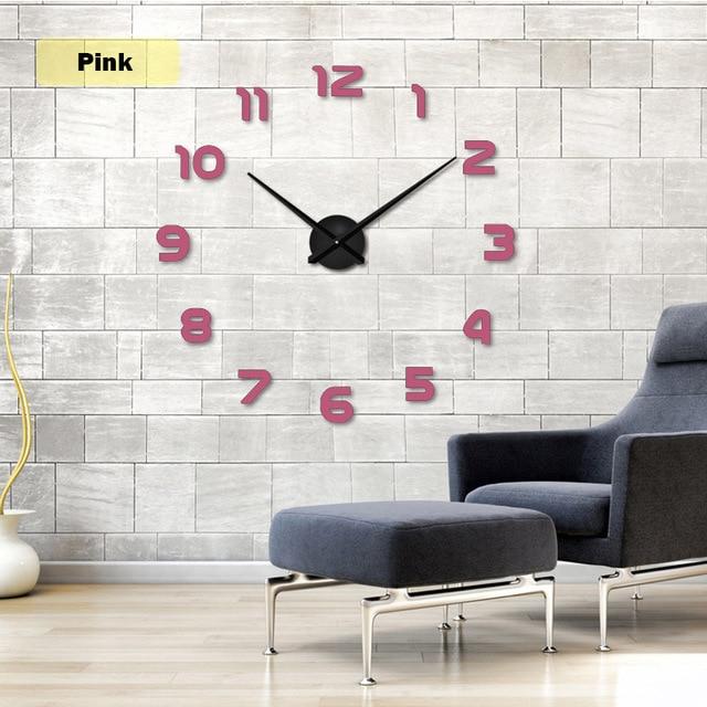 Living Room 3D Acrylic Wall Clock Quartz Timepiece Modern Round Design