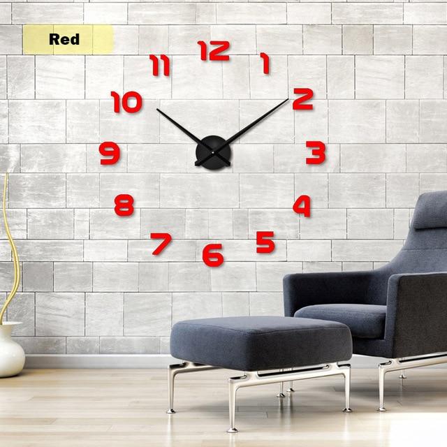 Living Room 3D Acrylic Wall Clock Quartz Timepiece Modern Round Design