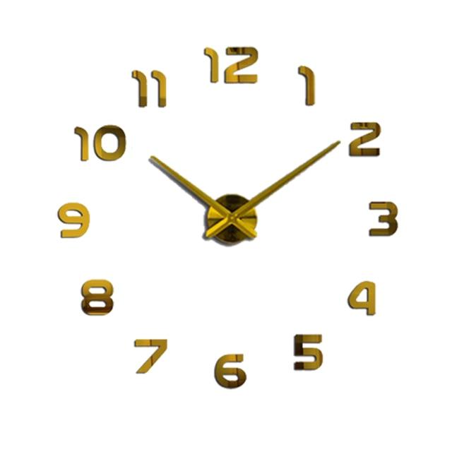 Living Room 3D Acrylic Wall Clock Quartz Timepiece Modern Round Design