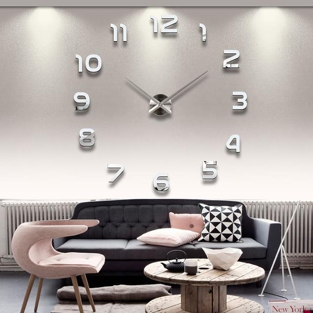 Living Room 3D Acrylic Wall Clock Quartz Timepiece Modern Round Design