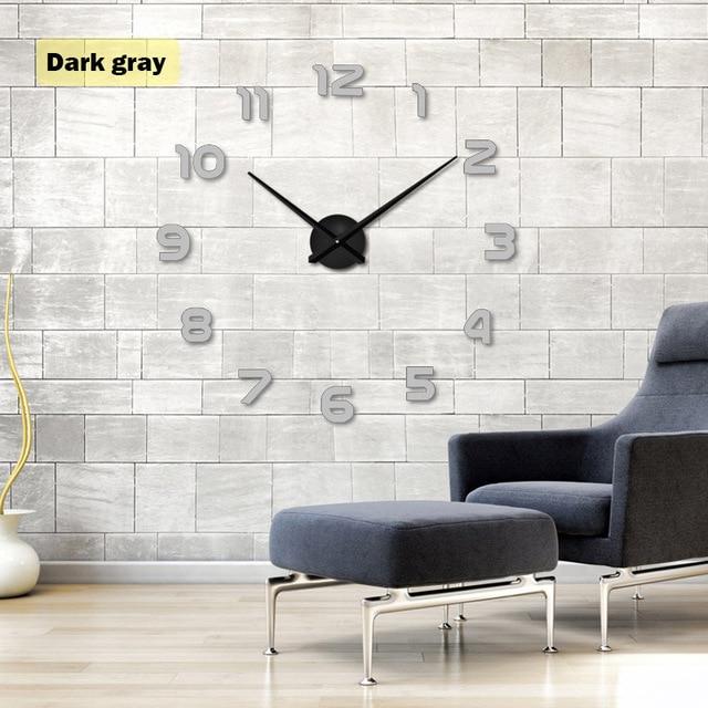 Living Room 3D Acrylic Wall Clock Quartz Timepiece Modern Round Design