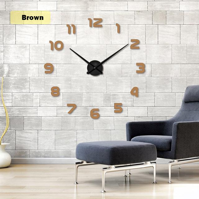 Living Room 3D Acrylic Wall Clock Quartz Timepiece Modern Round Design