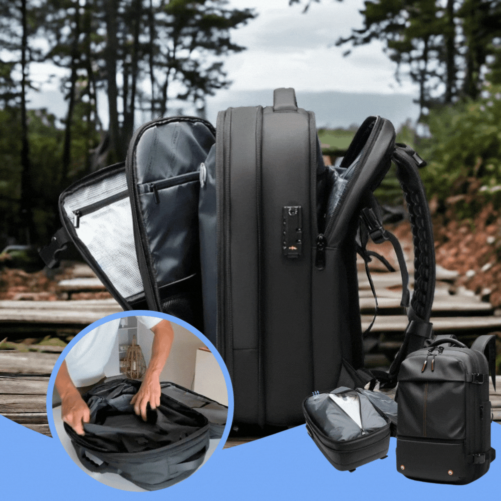 Sac à dos compressible sous vide 60L extensible pour voyage et affaires