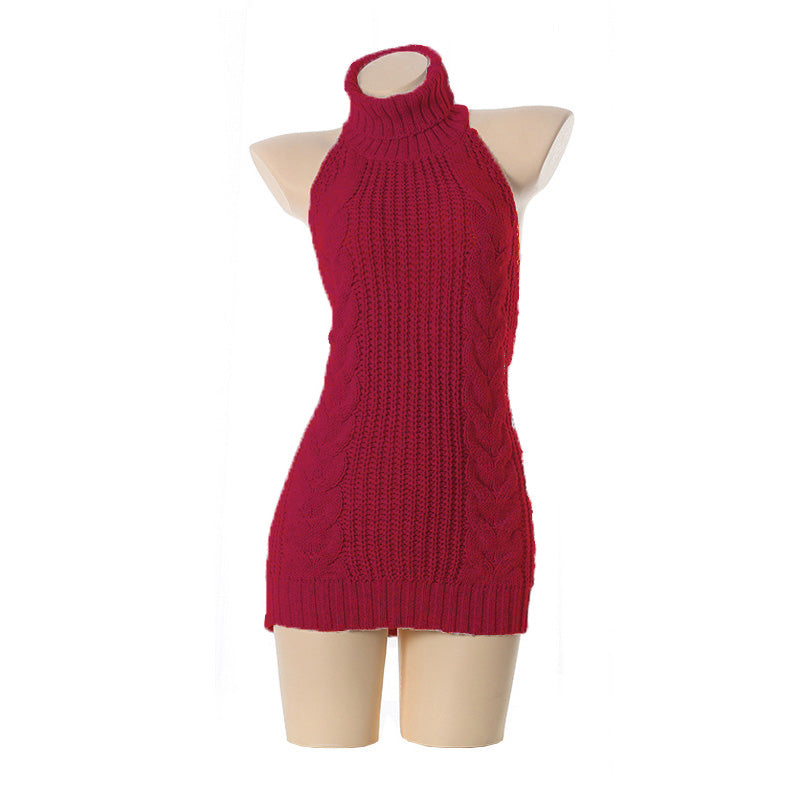 Daring Backless Off-Shoulder Knit Sweater For Bold Head-Turning Look