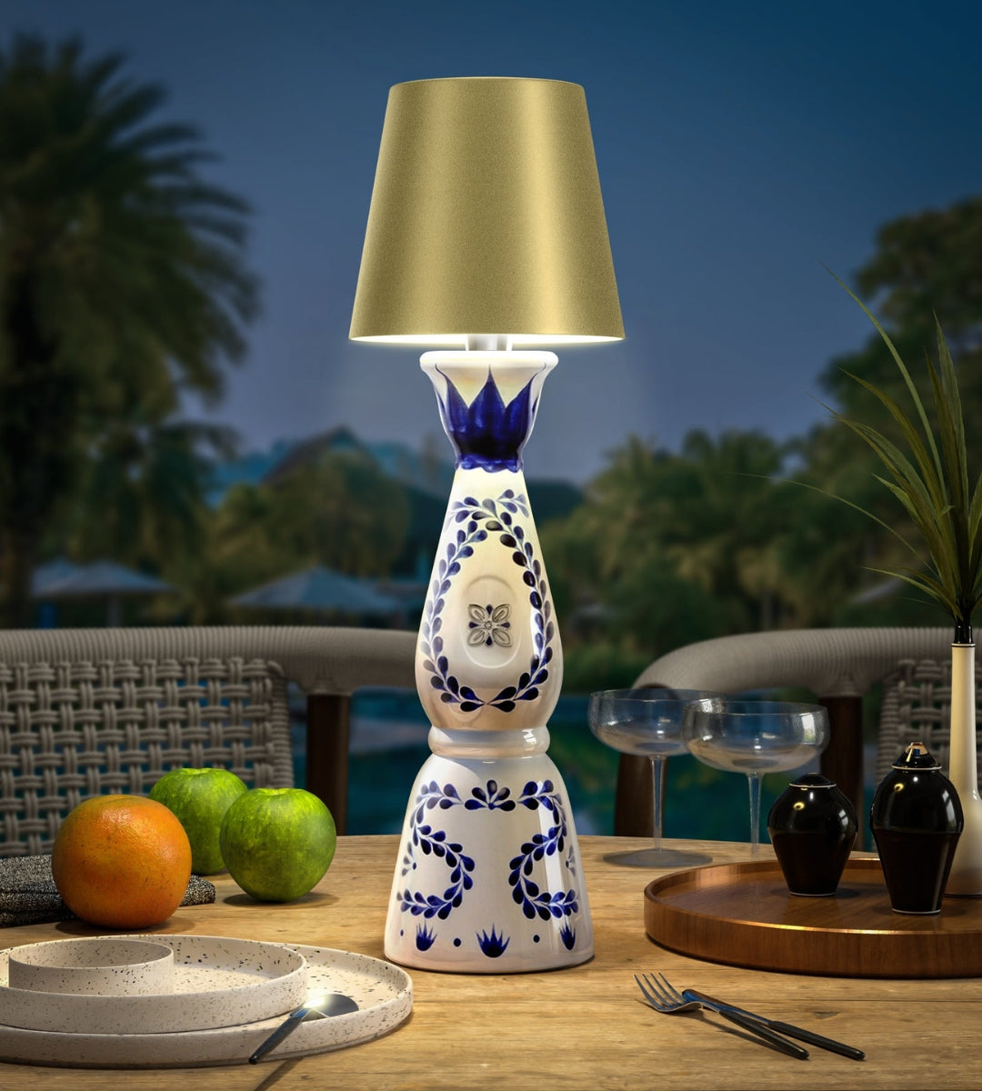 Aluminium LED-fleslamp, oplaadbare tafellamp voor wijnflessen, warm licht