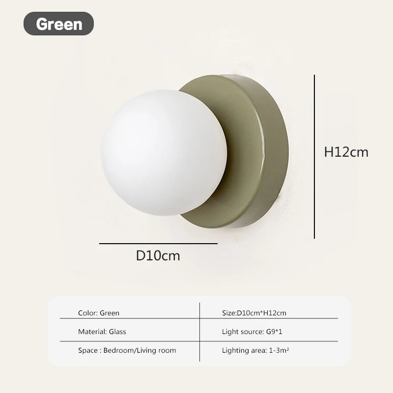 Nova Glas Wandleuchte Nordisch LED Minimalistische Wandlampe