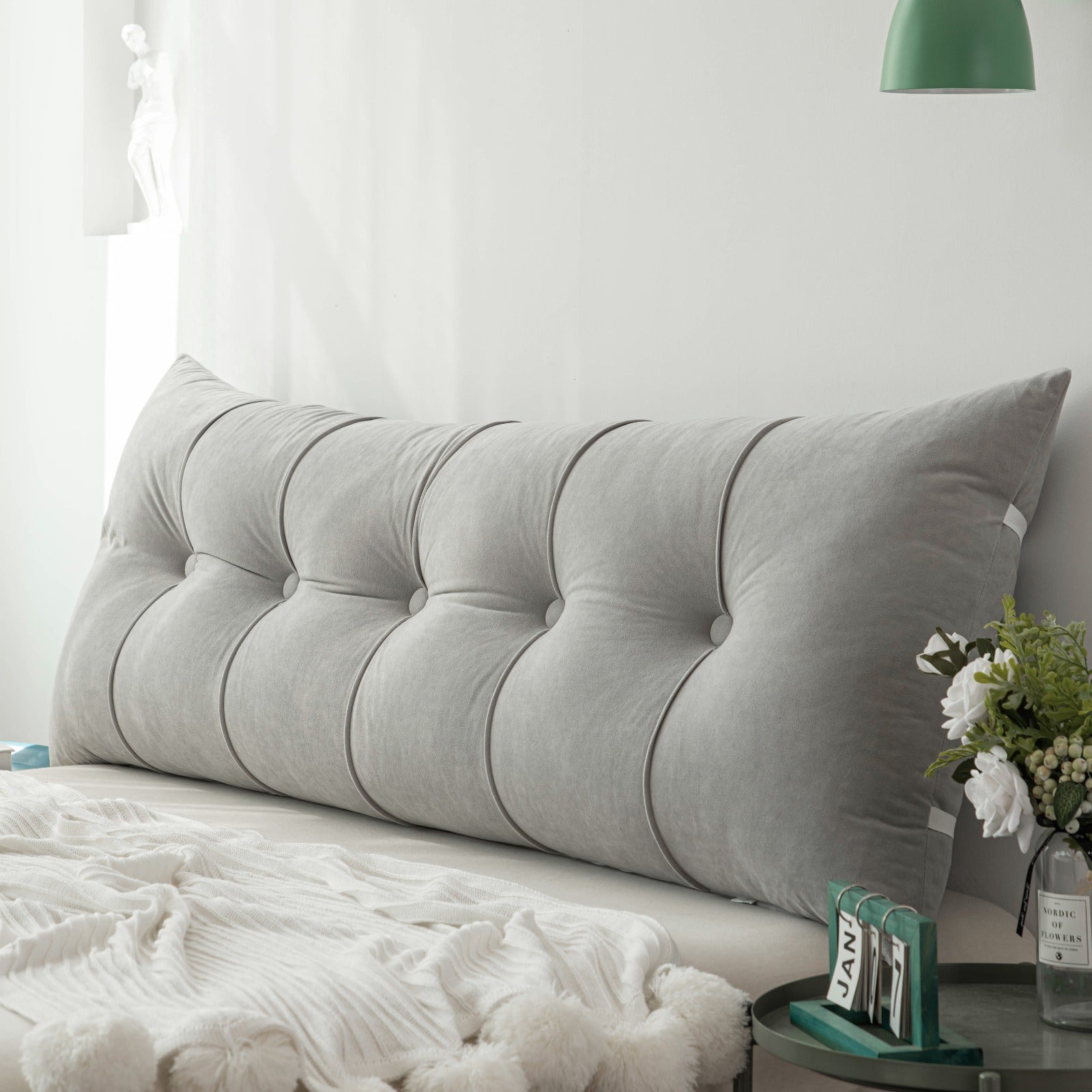 Luxurious Back Support Headboard Pillow For Ultimate Comfort On Bed Or Sofa