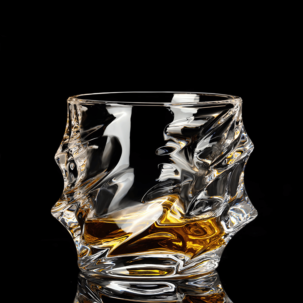 Whisky Glass With Tornado Shape, 300ml, Handmade Spiral Japanese Design