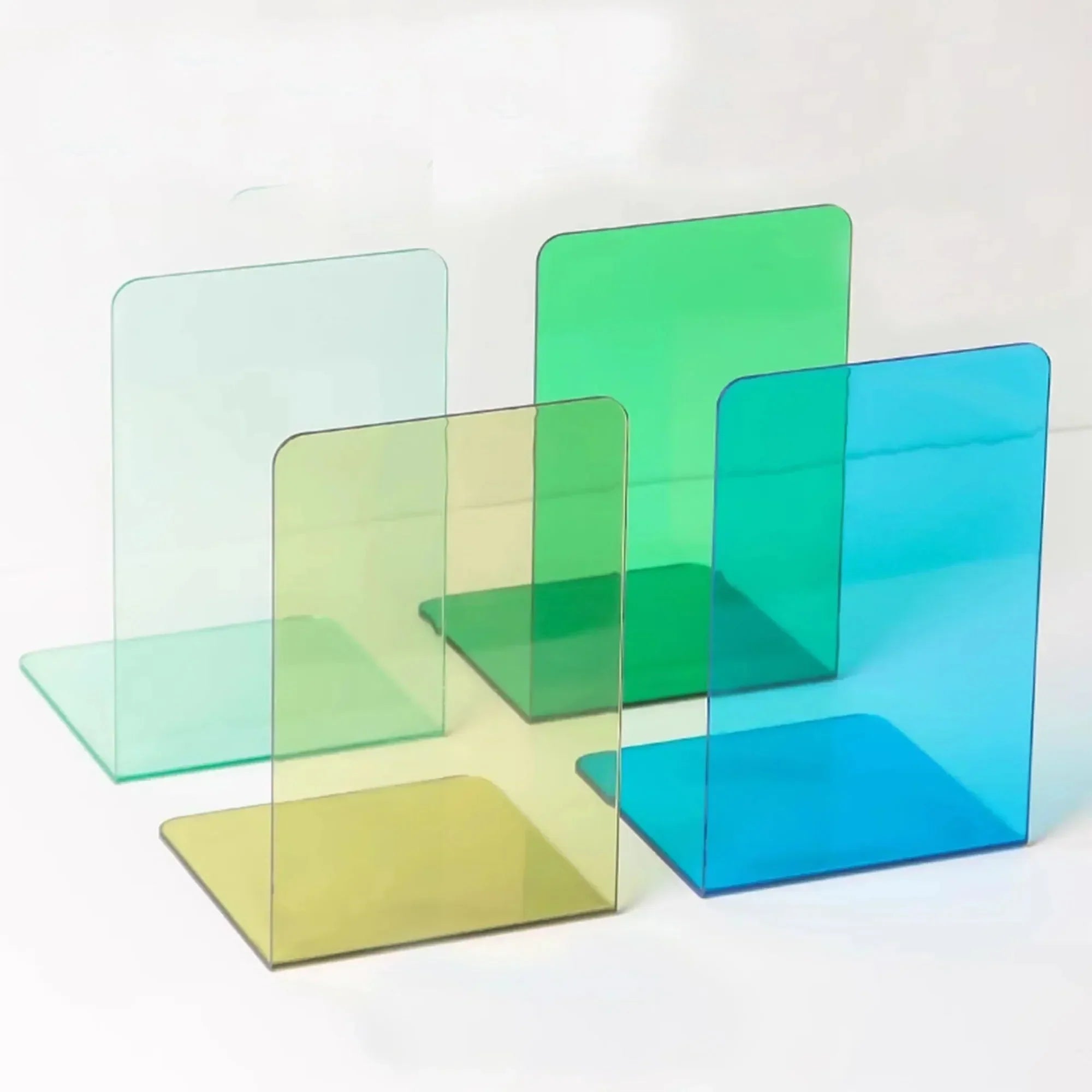 Sturdy Bookends Made of Transparent Acrylic for Home or Office