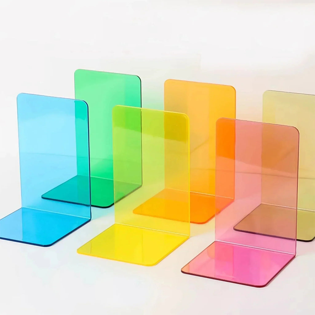 Sturdy Bookends Made of Transparent Acrylic for Home or Office