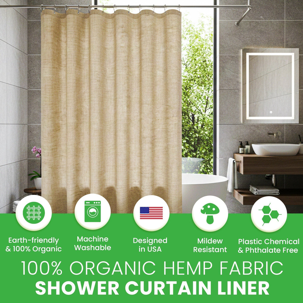 Hemp Shower Curtain for Bath & Stall