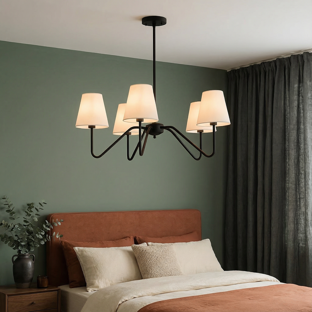 LumaSilk elegantní moderní hedvábný lustr do ložnice