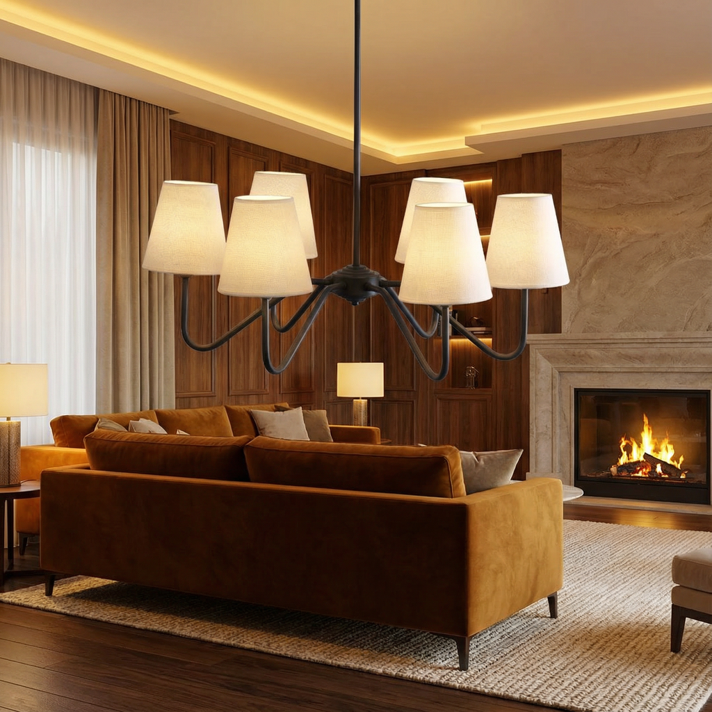 LumaSilk elegantní moderní hedvábný lustr do ložnice