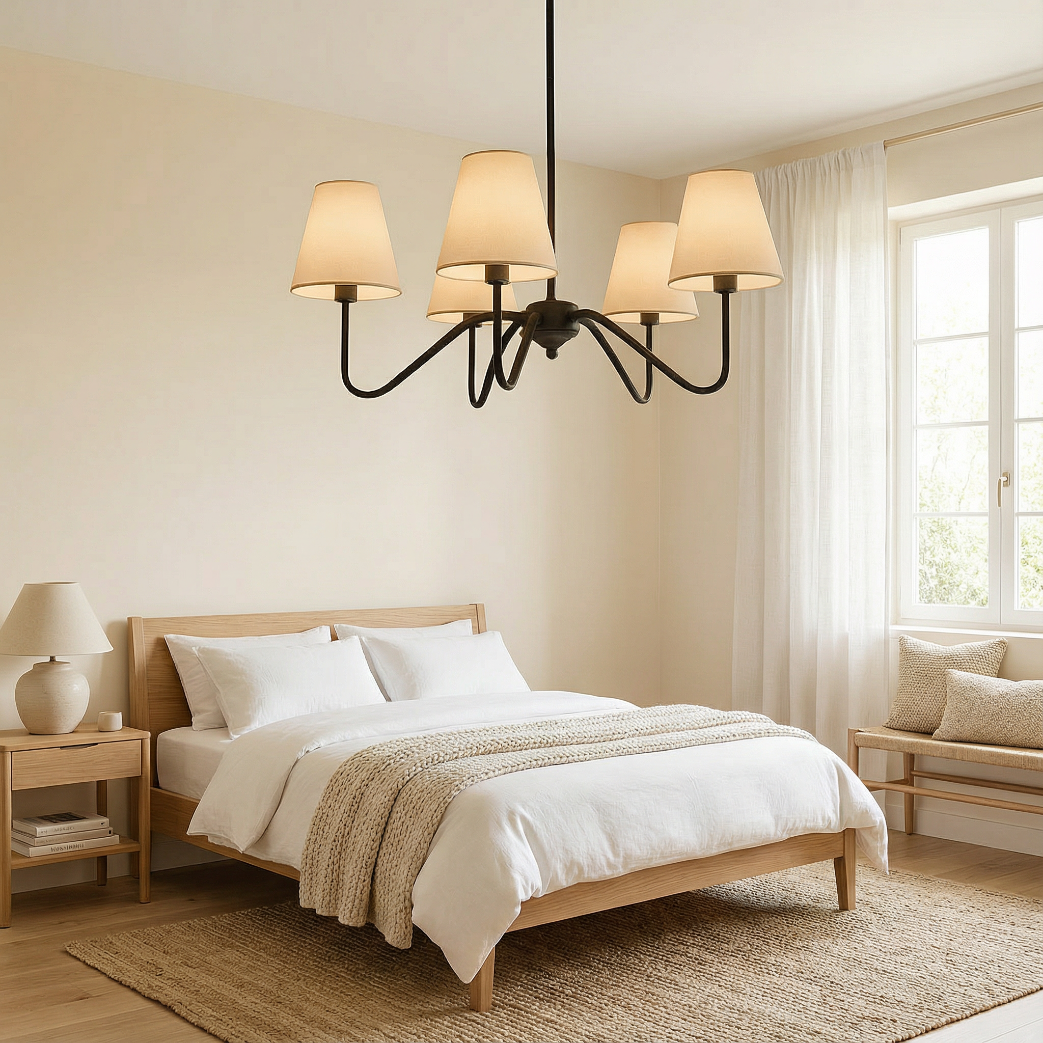 LumaSilk elegantní moderní hedvábný lustr do ložnice