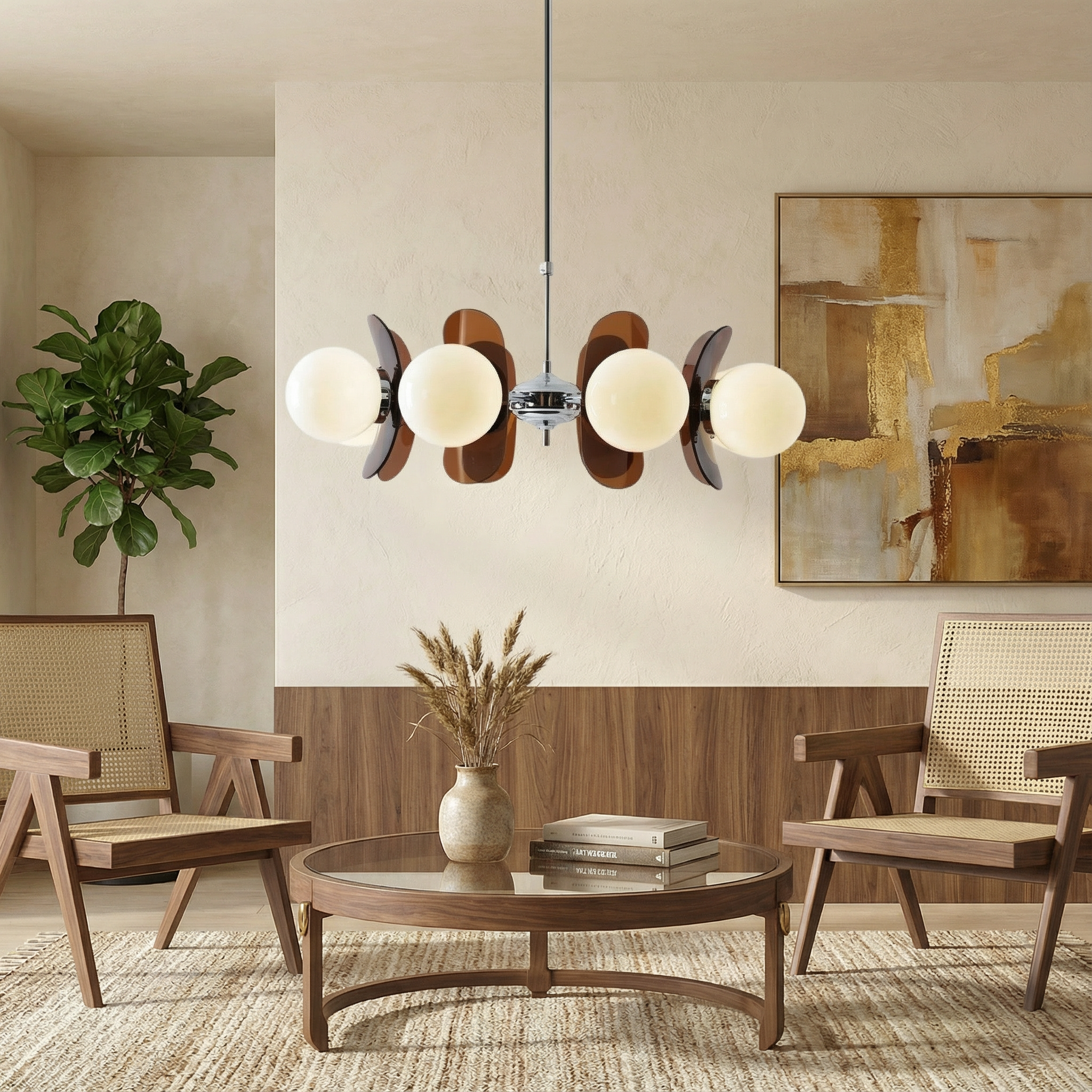 Astra Arc Modern Elegant Five-Head Chandelier Light Fixture