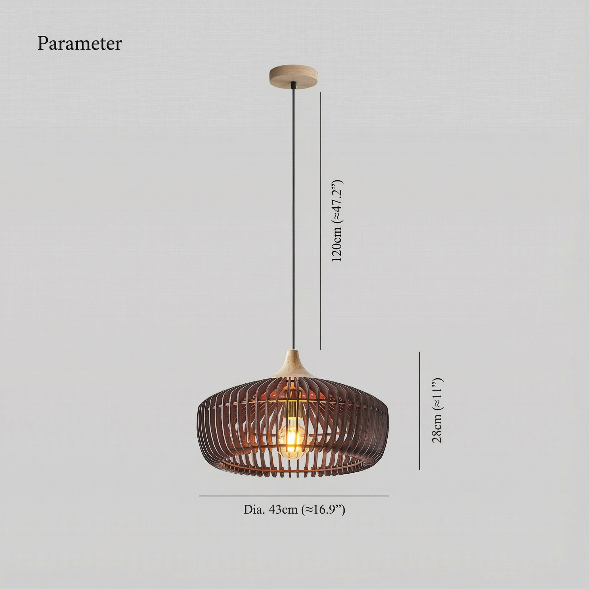 Elmora Elegant Natural Wood Nordic Kitchen Pendant Light