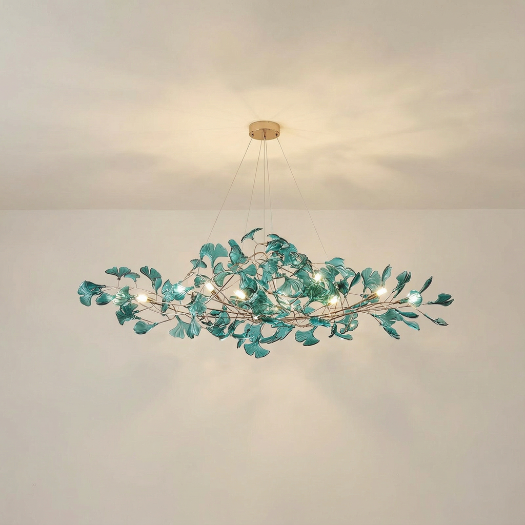 Emerald Aura Moderne elegante Acrylblatt-Kronleuchter
