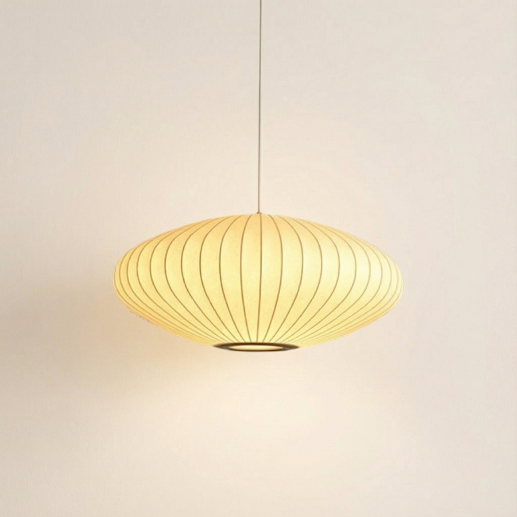 Luma Silk elegante zeitgenössische Pendelleuchte mit Seidenschirm