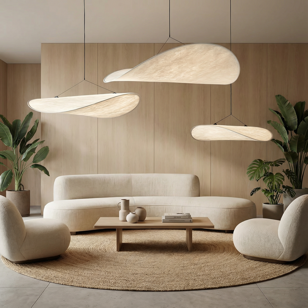 LumaSilk Elegant Minimalist Japandi Pendant Light Fixture