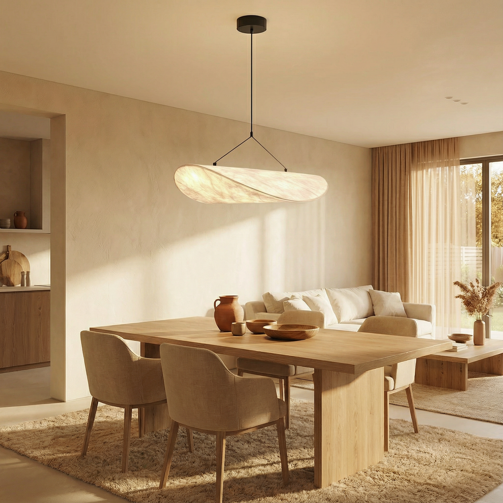 LumaSilk Elegant Minimalist Japandi Pendant Light Fixture