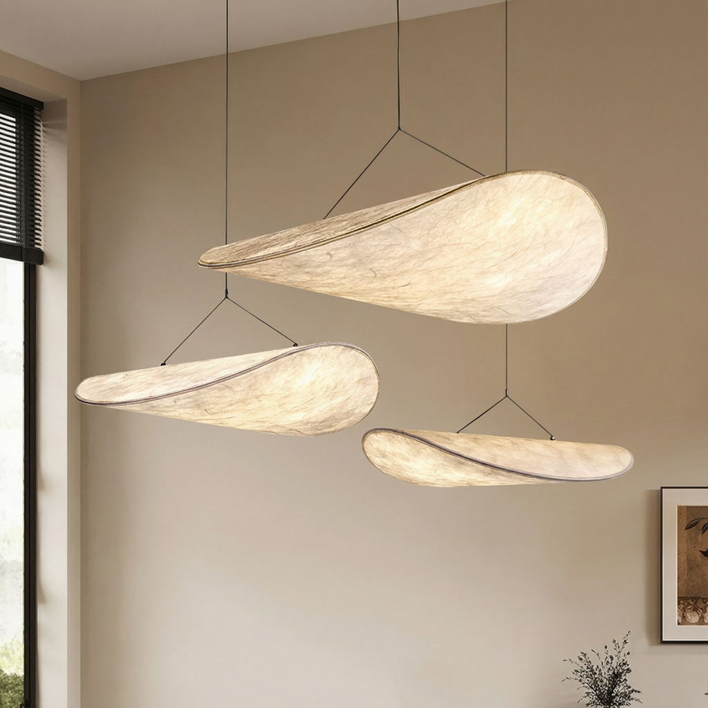 LumaSilk Elegant Minimalist Japandi Pendant Light Fixture