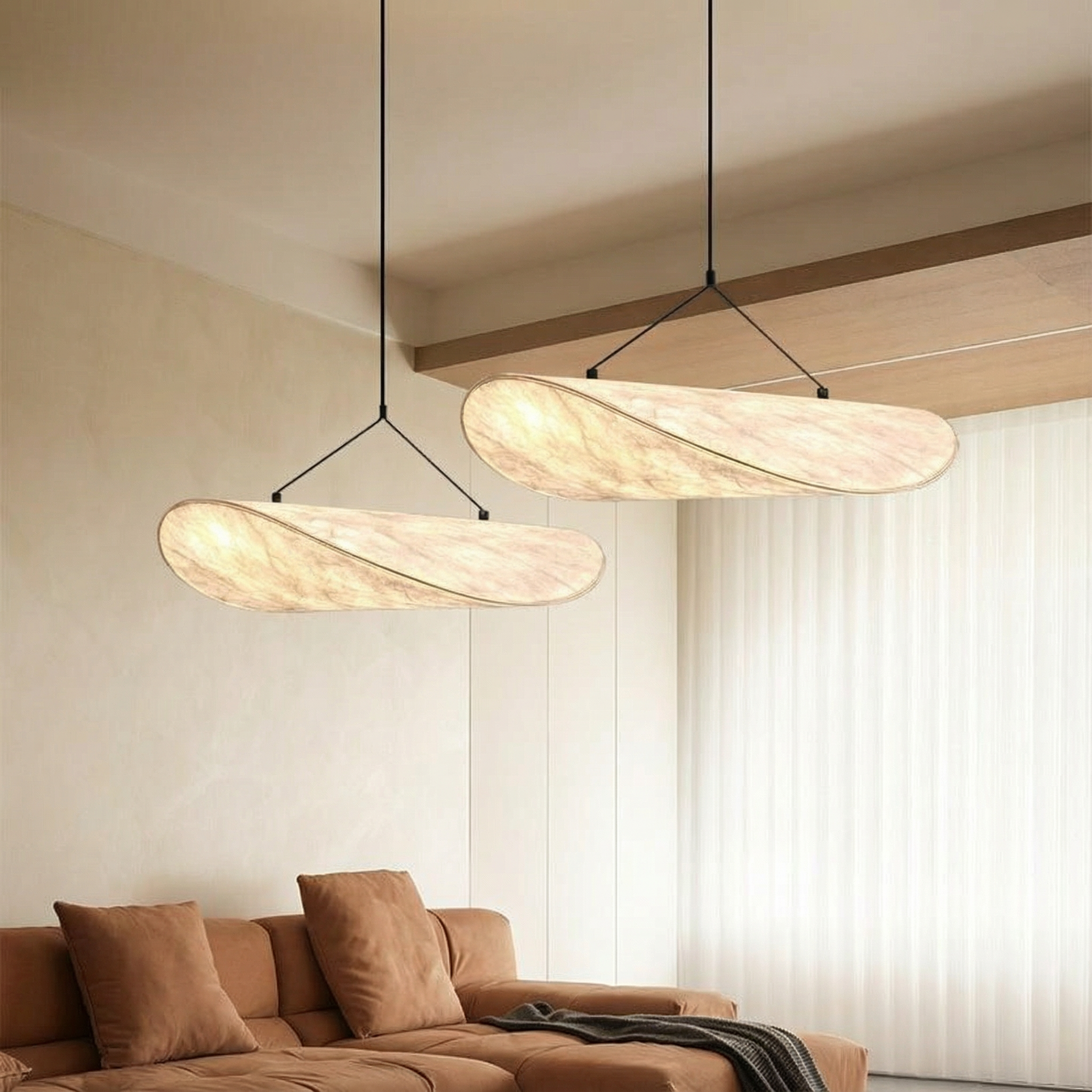 LumaSilk Elegant Minimalist Japandi Pendant Light Fixture