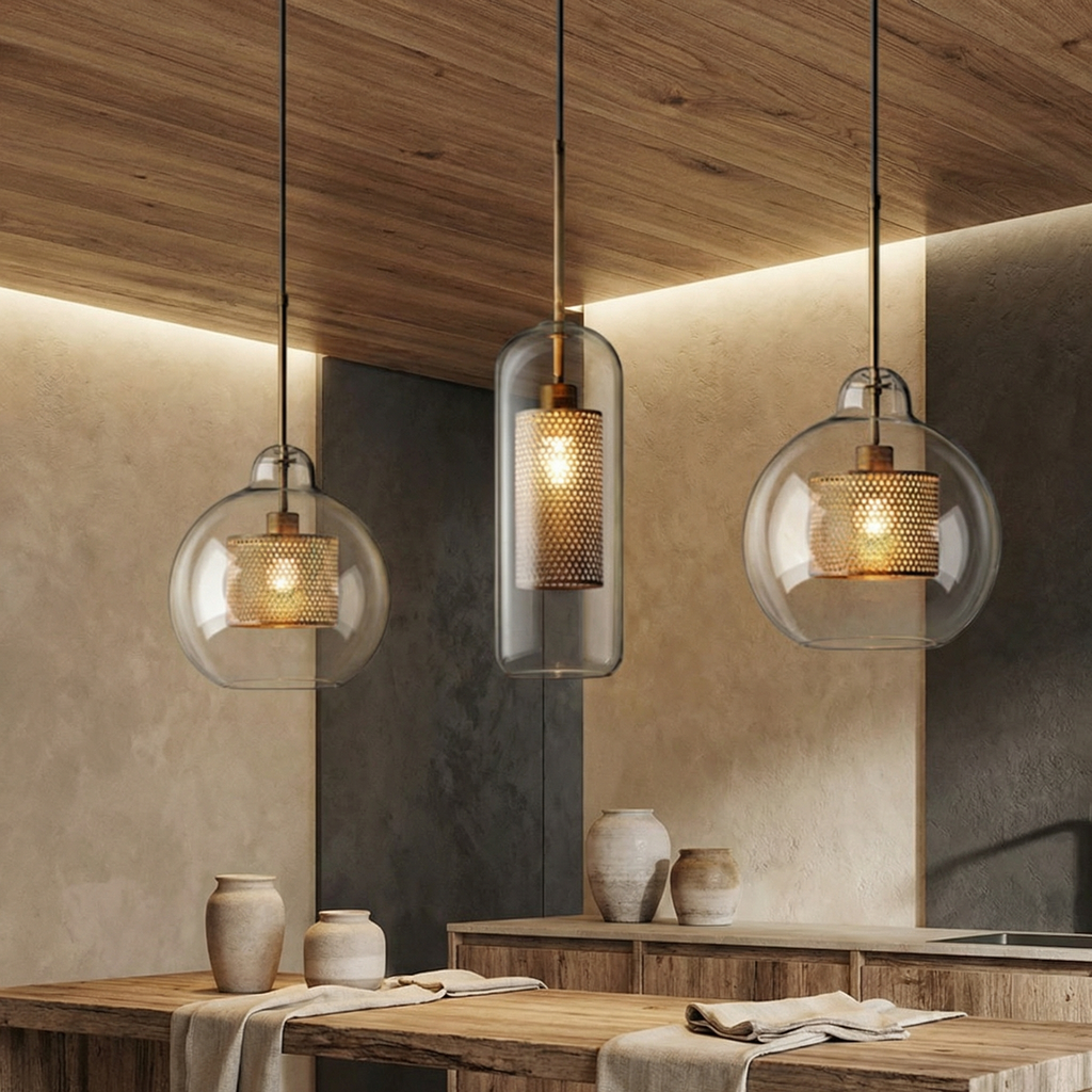 Lampada a Sospensione in Vetro Regolabile LuminaArc per Cucina