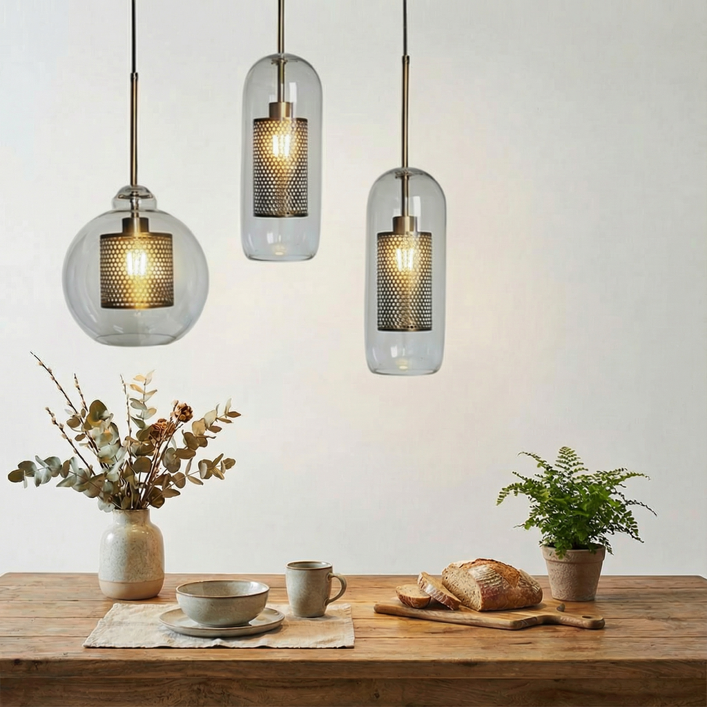 Lampada a Sospensione in Vetro Regolabile LuminaArc per Cucina