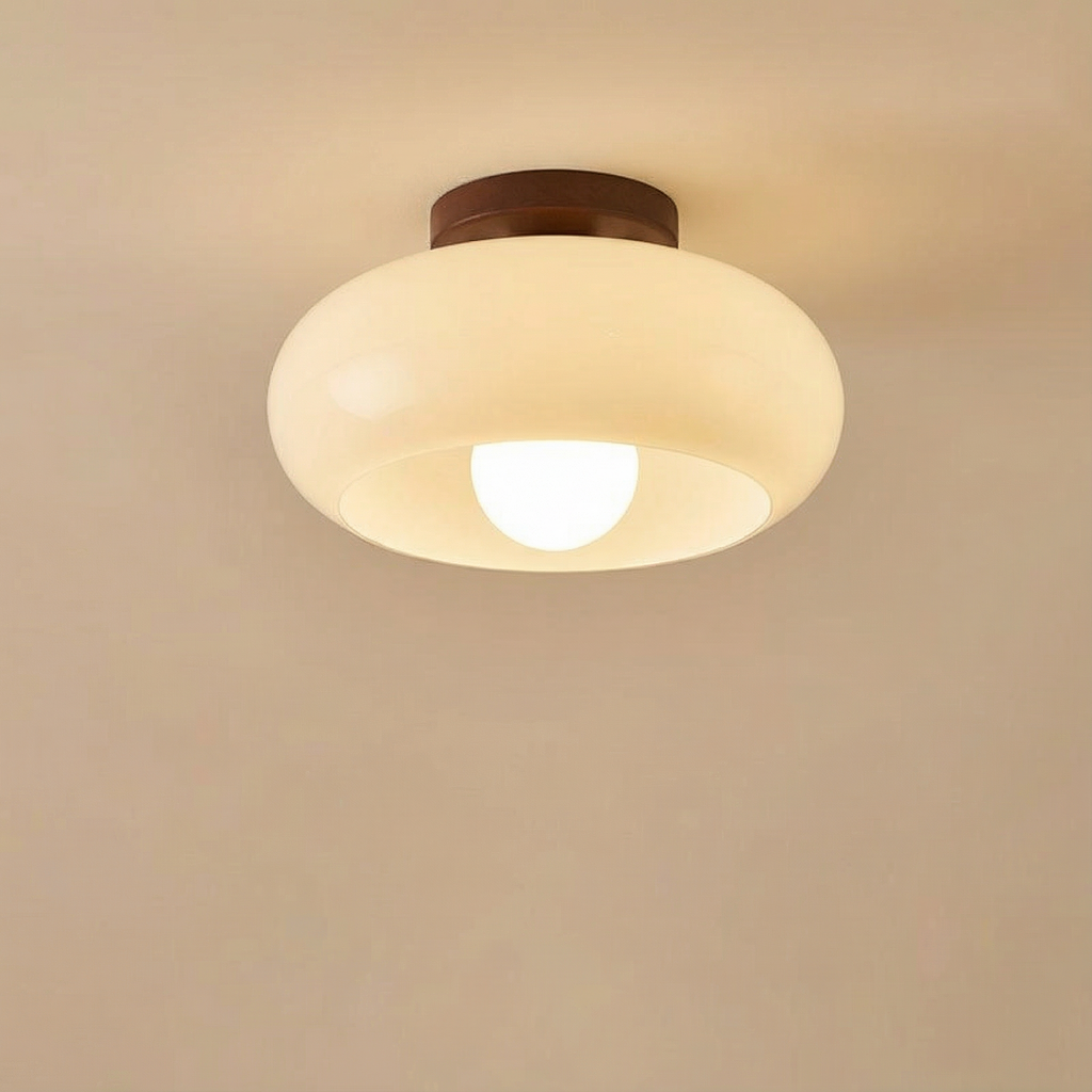 Elegantní minimalistické stropní svítidlo LumaGlow v krémové barvě s přisazenou montáží