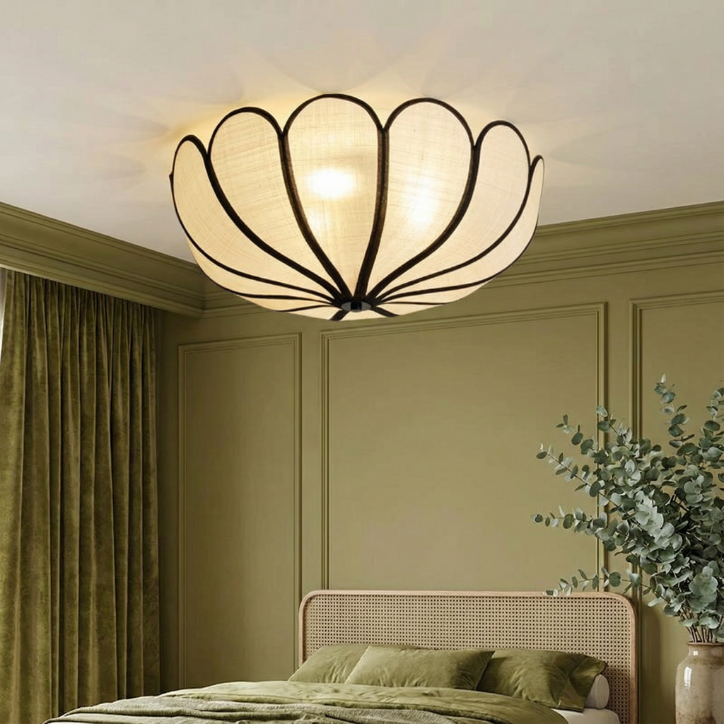 BreezeWeave Elegant Handwoven LED Flush Mount Ceiling Light Fixture