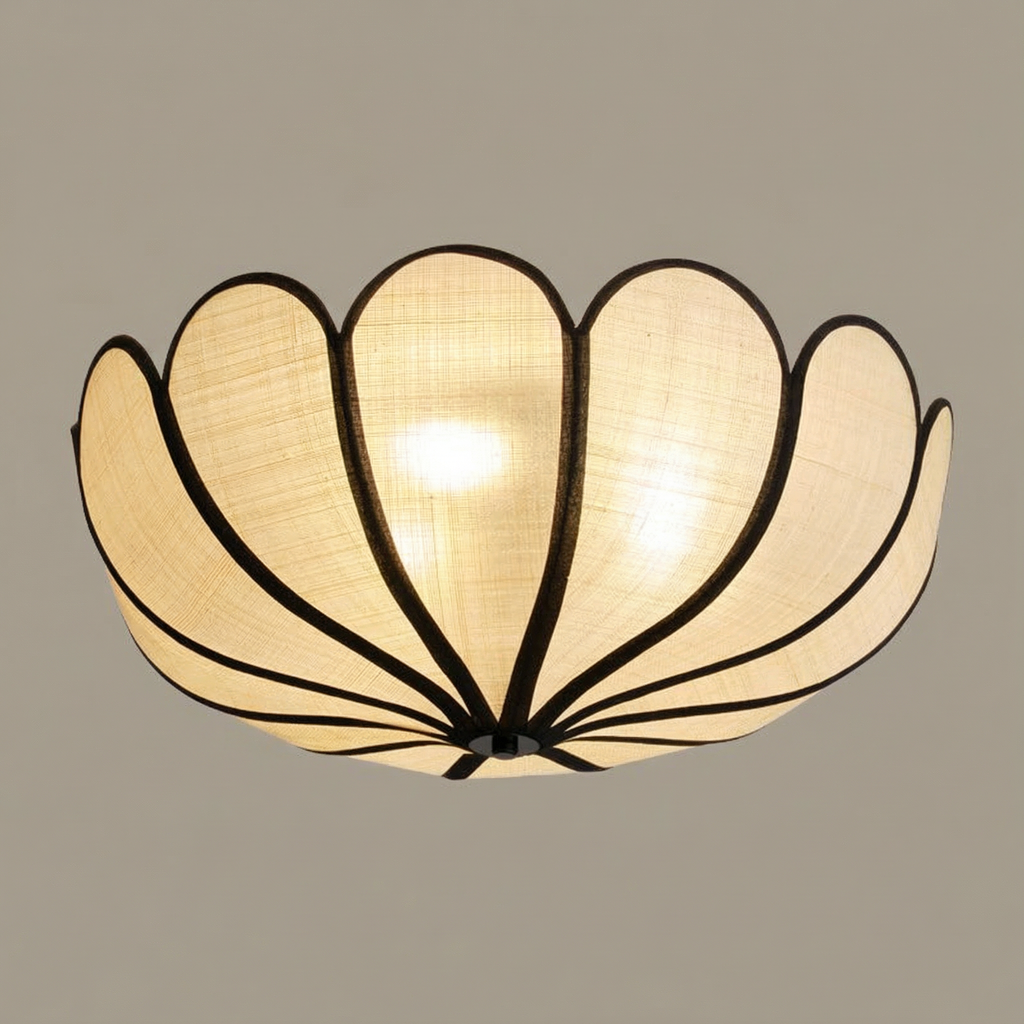 BreezeWeave Elegant Handwoven LED Flush Mount Ceiling Light Fixture