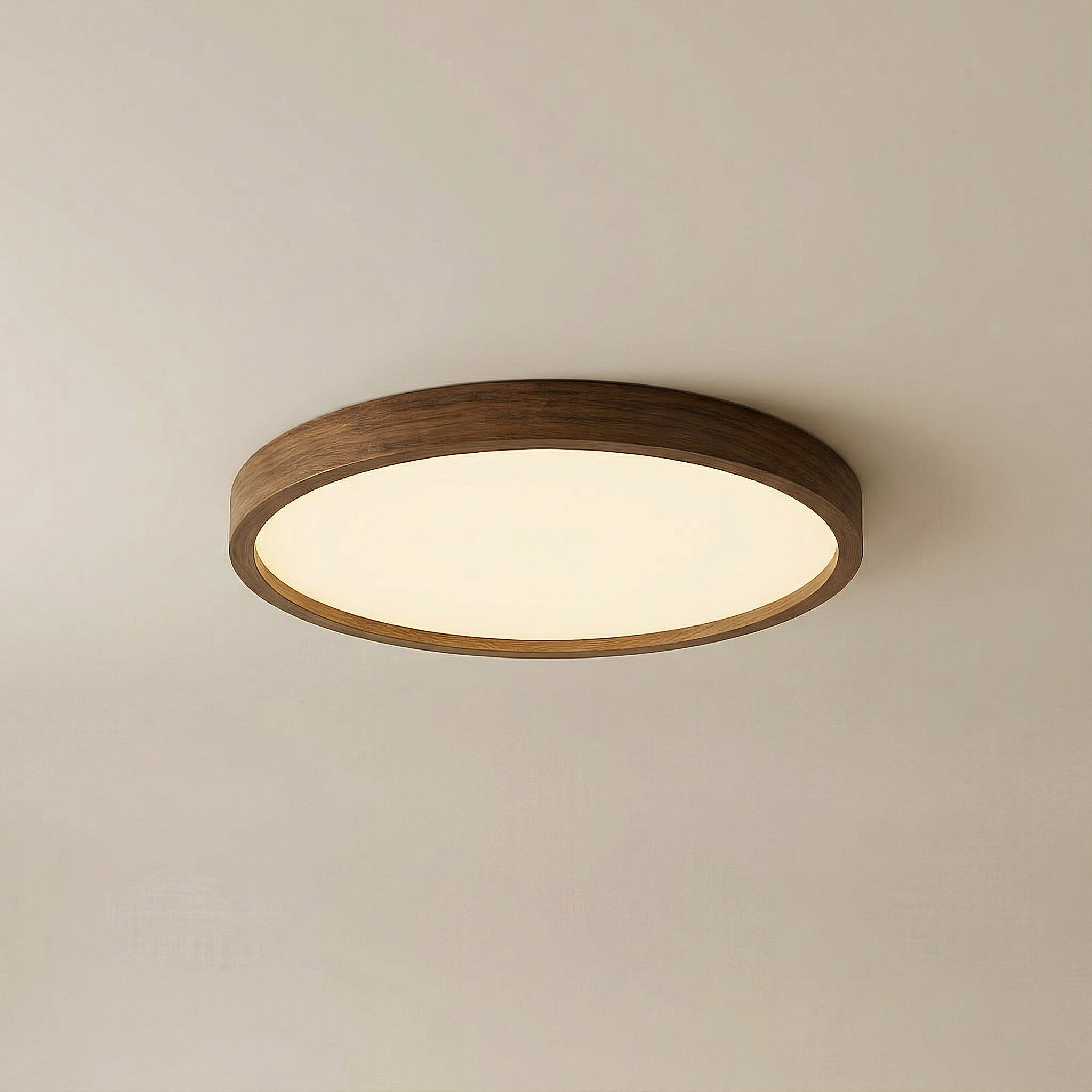 TimberGlow Cozy Modern Wood Grain Flush Mount Ceiling Light