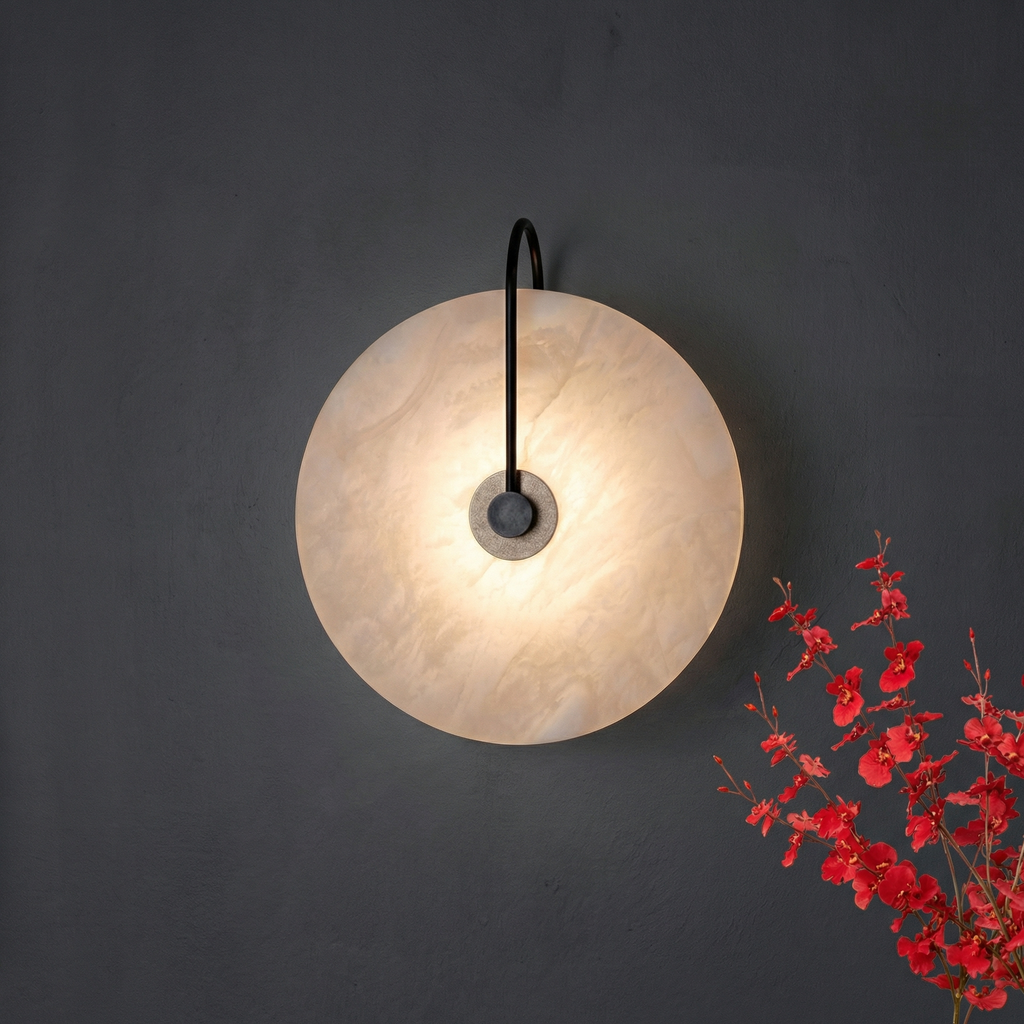 Mramorová nástěnná lampa Astra s jemným LED světlem, moderní nástěnná lampa pro teplou atmosféru