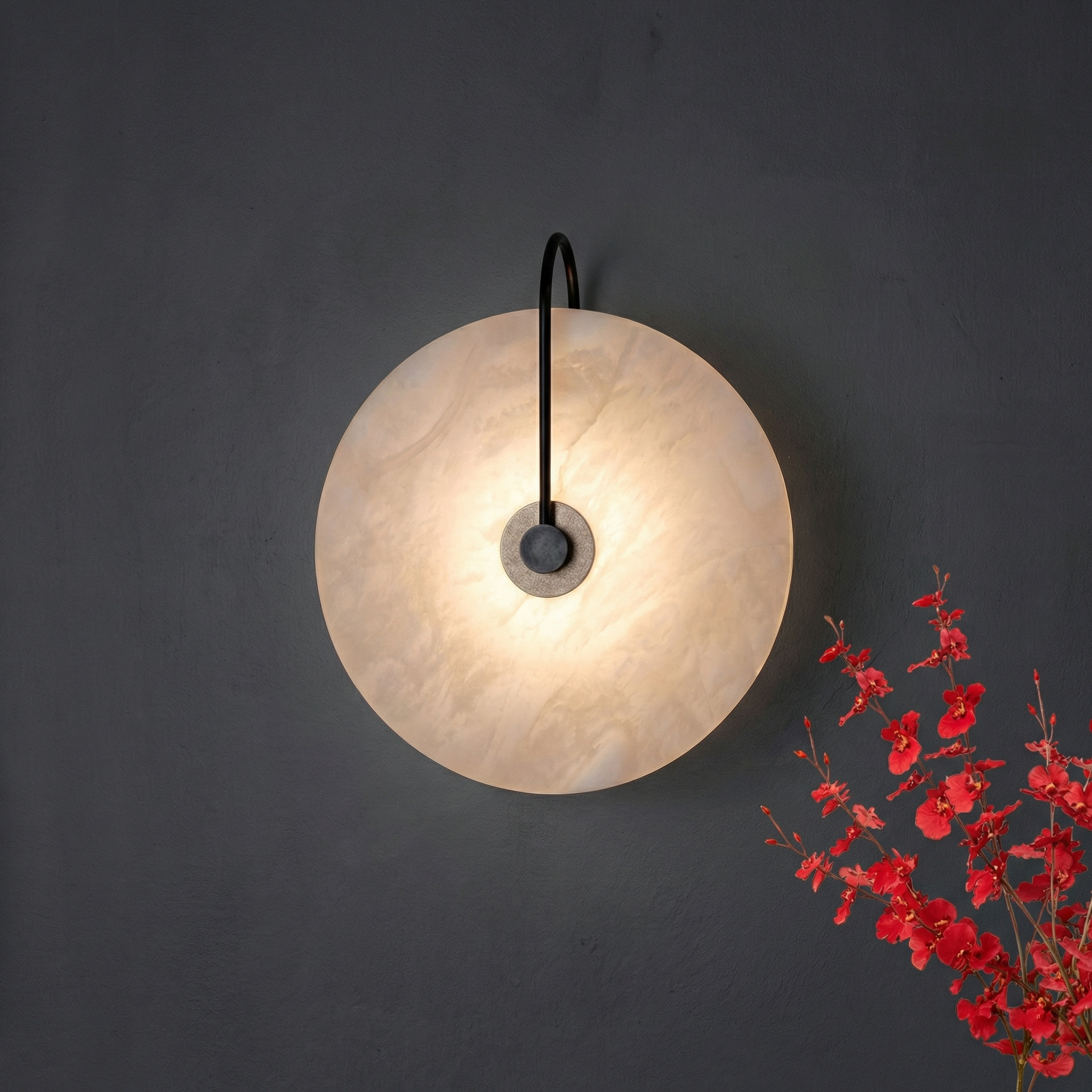 Mramorová nástěnná lampa Astra s jemným LED světlem, moderní nástěnná lampa pro teplou atmosféru