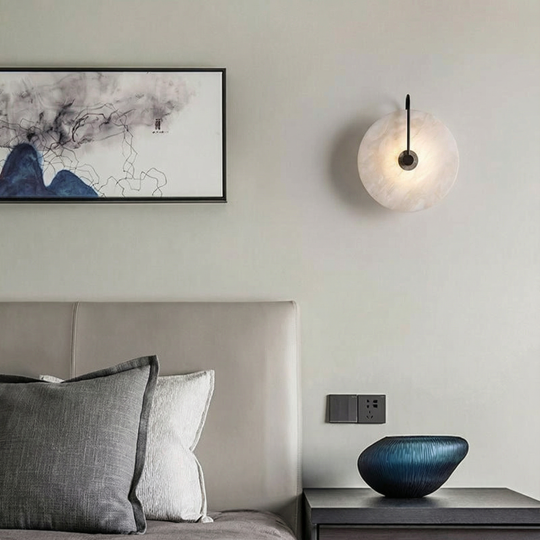 Mramorová nástěnná lampa Astra s jemným LED světlem, moderní nástěnná lampa pro teplou atmosféru