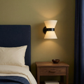 Lumora Wall Light Sconce With Asymmetric Silk Shade For Modern Spaces