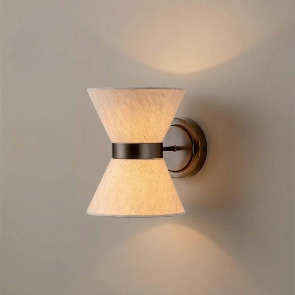 Lumora Wall Light Sconce With Asymmetric Silk Shade For Modern Spaces
