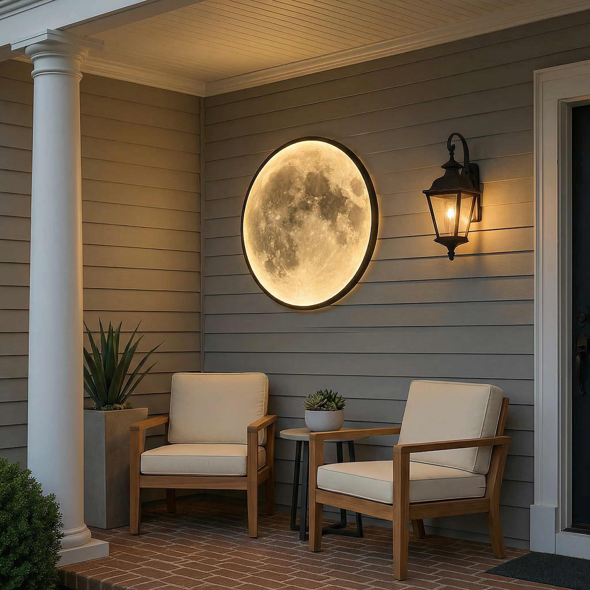 CelestiaGlow Outdoor Wall Lights With Realistic Lunar Surface