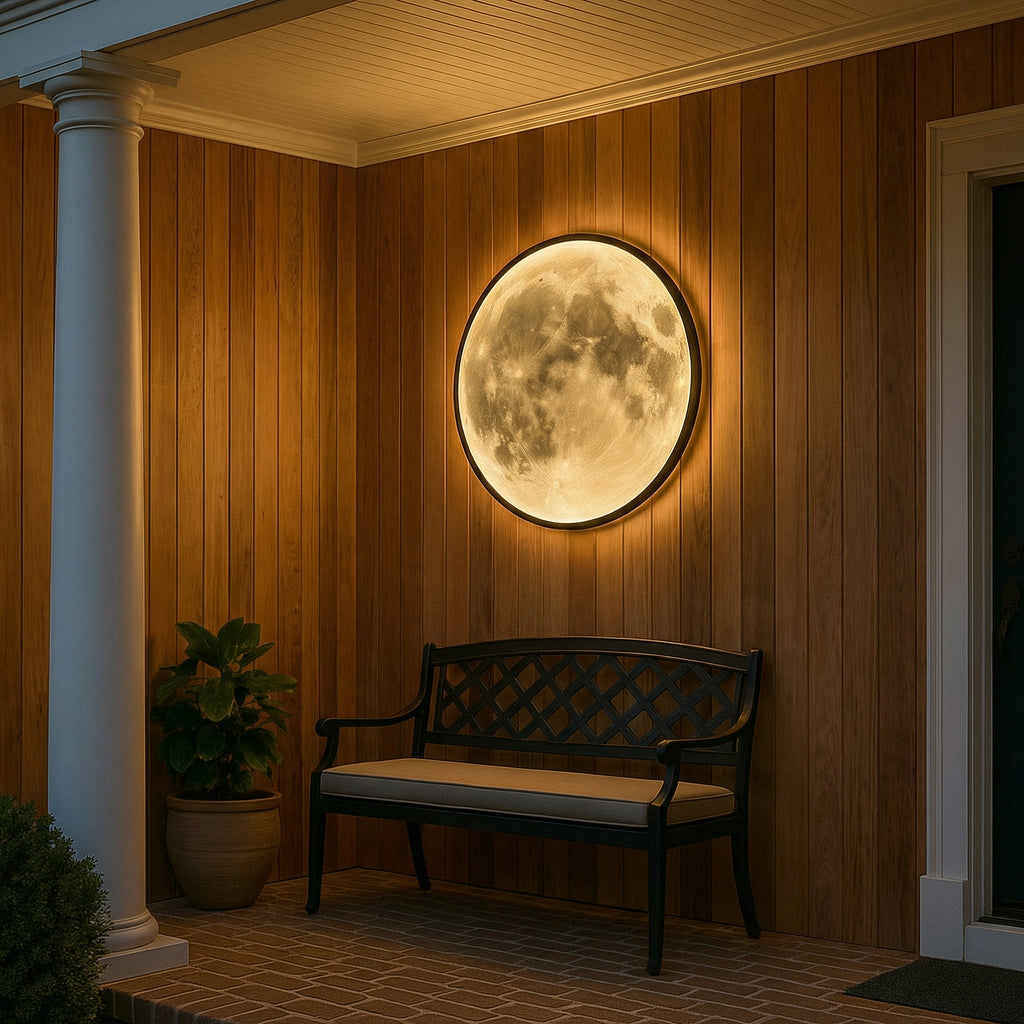CelestiaGlow Outdoor Wall Lights With Realistic Lunar Surface