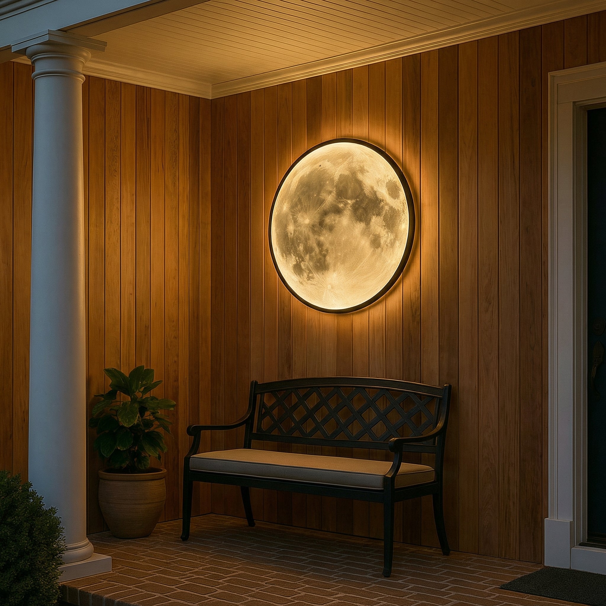 CelestiaGlow Outdoor Wall Lights With Realistic Lunar Surface
