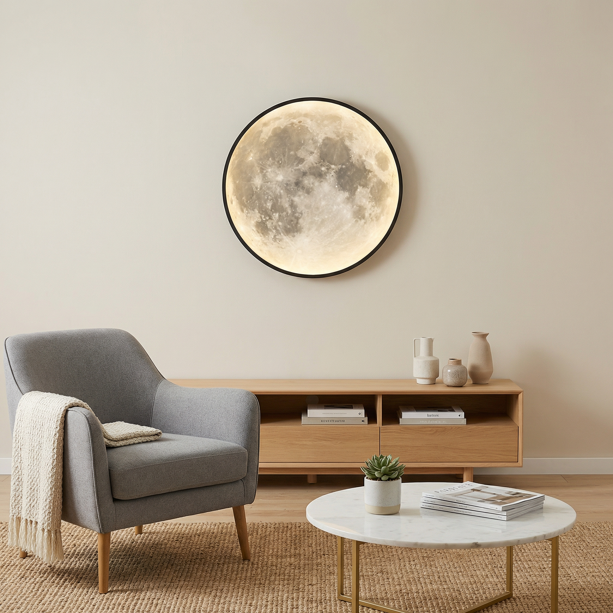 CelestiaGlow Outdoor Wall Lights With Realistic Lunar Surface