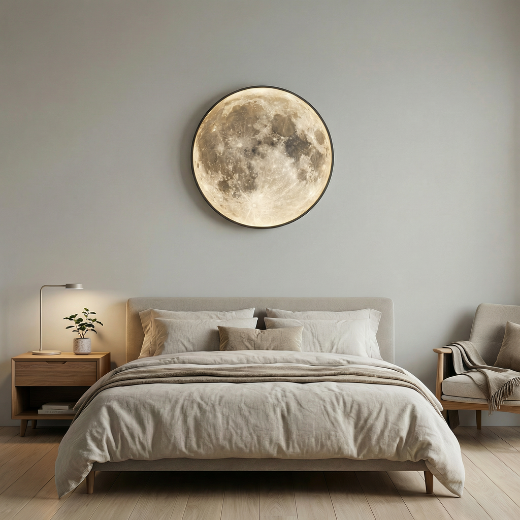 CelestiaGlow Outdoor Wall Lights With Realistic Lunar Surface