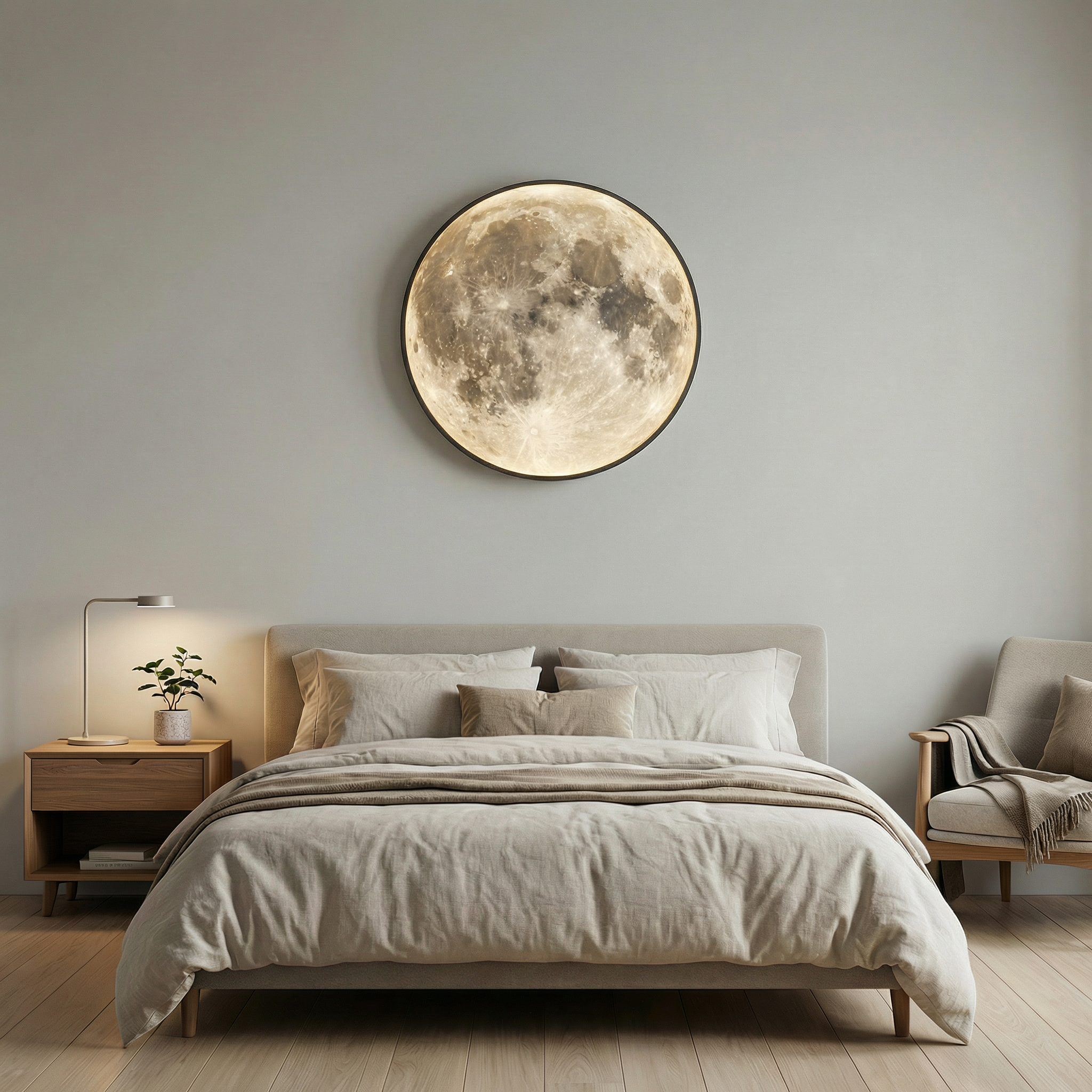 CelestiaGlow Outdoor Wall Lights With Realistic Lunar Surface