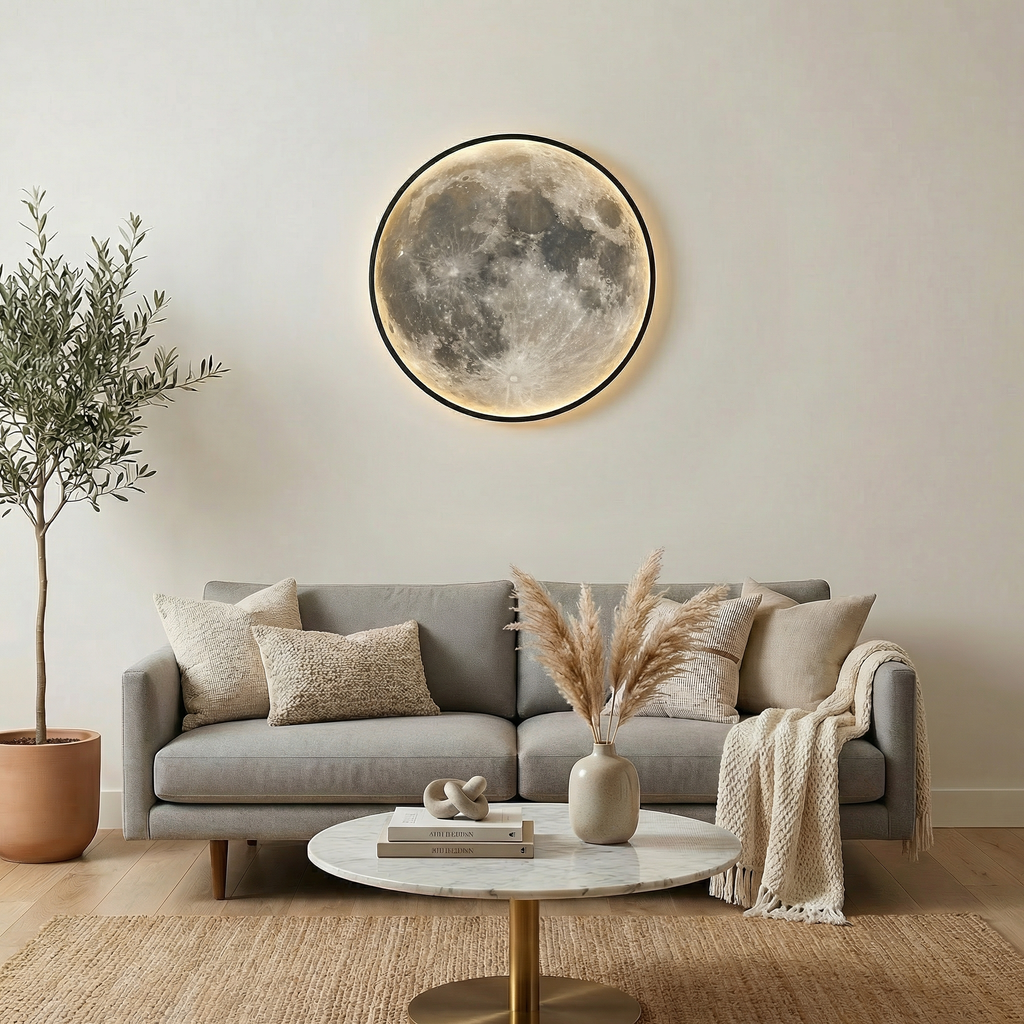 CelestiaGlow Outdoor Wall Lights With Realistic Lunar Surface